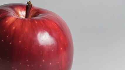 Close up photo of high quality images of single red apple close-up isolated on white background ok