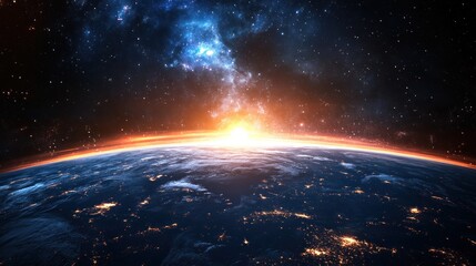Wall Mural - Earth From Space - A Cosmic Sunrise