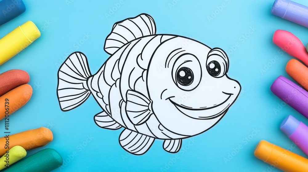Stock-Illustration „Coloring page outline of cartoon Coral Fish. Page ...