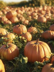 Sticker - Pumpkins in grass