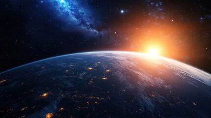 Wall Mural - Sunrise Over Earth