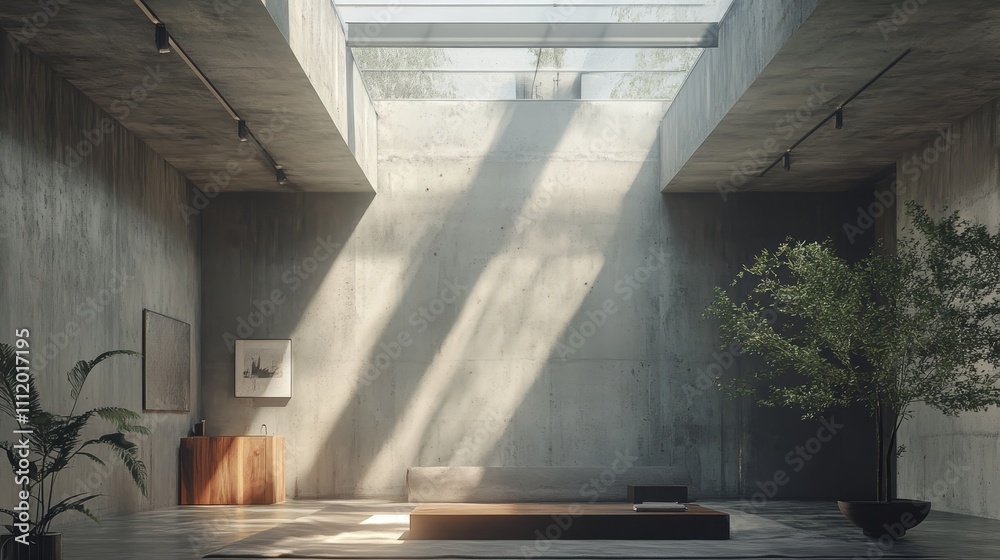 Minimalist Industrial Interior with Soothing Sunlight - A serene ...