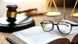 © Tam5 - Justice Concept with Gavel, Scales, Book and Glasses on Desk