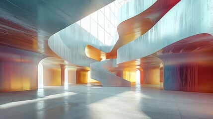 Leinwandbilder - A performance venue using a modern abstract art scheme.