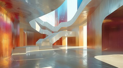 Leinwandbilder - A performance venue using a modern abstract art scheme.