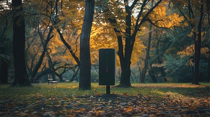 Poster - Big island like internet router in the park.
