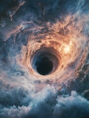 Wall Mural - Cloudy sky with black hole