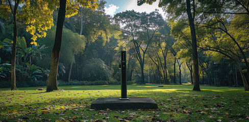 Poster - Big island like internet router in the park.