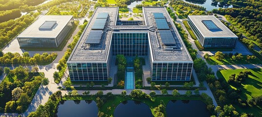 Fototapete - Database or data center building. Hardware and software computing infrastructure system. Generative AI technology.	
