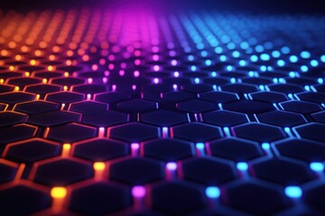 Wall Mural - A colorful hexagonal pattern with lights on it