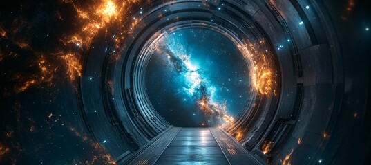 Wall Mural - space portal dimension teleport. generative ai technology.