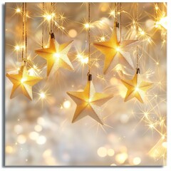 Aufkleber - Glow of gold stars of light on a transparent background. Blurred light vector collection. Flash, sun, flicker.	
