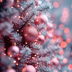 Poster - Pink Christmas animated design background.
