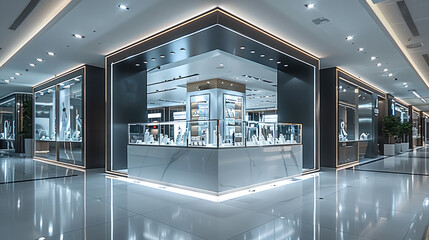 Poster - A sleek and modern shopping with elegant store signage.