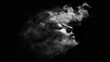© PAOLO - Abstract profile of a woman with swirling smoke blending into her face on a black background.