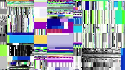 Poster - Unique Design Abstract Digital Pixel Noise Glitch Error Video Damage. Seamless Loop video