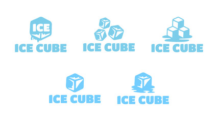 Wall Mural - Ice cube logo design template.