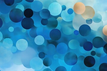 Poster - A blue background with many blue circles. The circles are of different sizes and are scattered throughout the background. The image has a calming and serene mood, with the blue color
