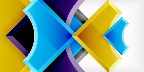 Poster - Geometric design abstract background - circles and triangles