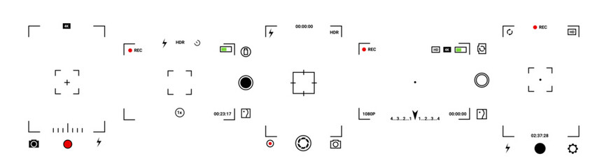 Smart photo and video app interface, featuring digital viewfinder, timer, and controls for easy adjustment of photography settings on mobile.