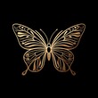 © artiiz - A butterfly logo in a clean line art style, with symmetrical wing patterns featuring fine, detailed swirls, emphasizing transformation and beauty, Photorealistic