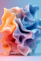 Poster - abstract 3d background with colorful waves
