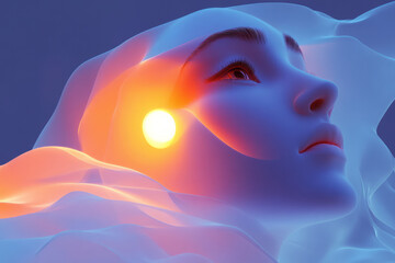 Poster - a woman with a sun in her face