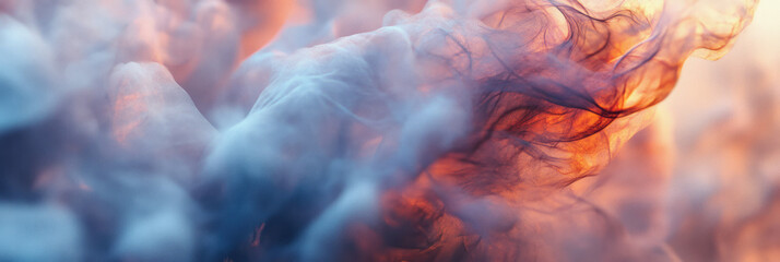 Poster - a close up of a fire with smoke coming from it