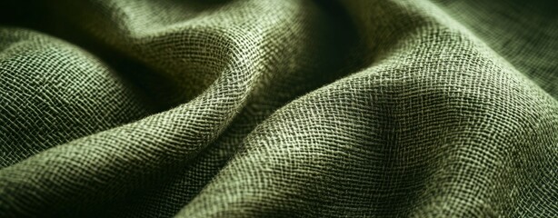 Poster - Soft Green Fabric with Subtle Texture and Natural Lighting, Ideal for Backgrounds, Fashion, Textiles, Crafts, and Interior Design Projects