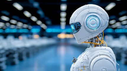 Poster - cutting-edge robots used in industrial production.
