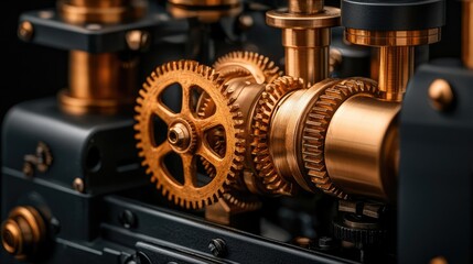 Poster - Close-up of intricate gears, showcasing mechanical precision and craftsmanship.