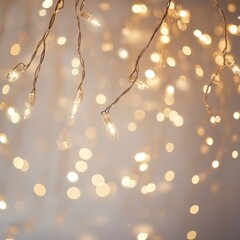 Poster - Luminous bokeh, softly shimmering with white light. Light abstract glowing lights. Glowing bokeh effect isolated on light background. Christmas background made of glowing dust.	