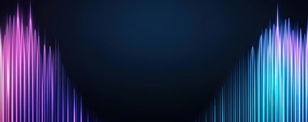 Poster - Colorful sound wave pattern on a dark background, dynamic and vibrant visual.