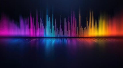 Poster - Colorful sound wave visualization on a dark background.