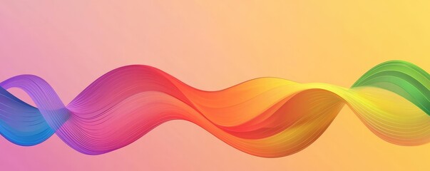 Poster - Colorful wavy lines on a gradient background, perfect for design and abstract concepts.