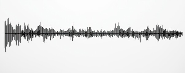 Poster - Sound wave representation on a white isolated background.