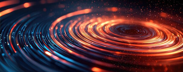 Poster - Abstract glowing wave pattern in vibrant colors, artistic background