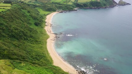 Poster - Aerial view of Kinnagoe bay in County Donegal, Ireland.