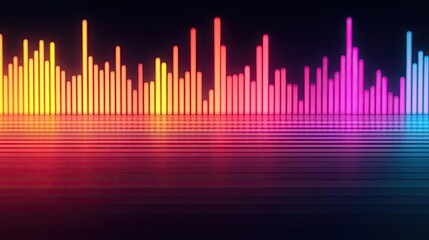 Poster - Colorful audio equalizer waveforms on a black background