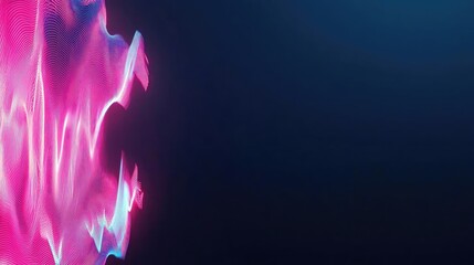 Poster - Abstract colorful wave on a dark background, digital art design.