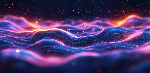 Poster - A colorful abstract trace clip characterized by vivid lines and graceful, flowing curves.
