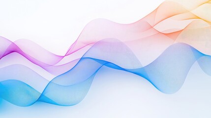 Aufkleber - Colorful flowing waves on a white isolated background.