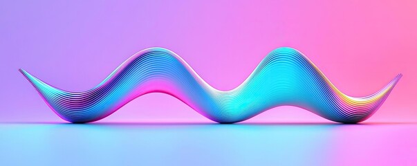 Poster - Colorful wave shape on a gradient background.