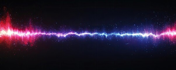 Aufkleber - Colorful sound wave graphic on a black background.