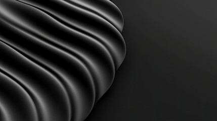 Poster - Elegant black fabric with waves against a dark background.