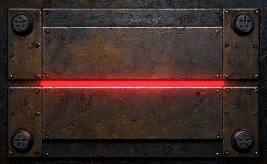 Poster - A futuristic gaming area with panels that shine in vibrant red and blue neon lights.