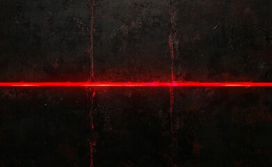 Poster - A space-themed area illuminated by red and blue neon-lit panels.