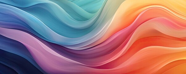 Poster - Colorful abstract waves creating a dynamic and modern background design.
