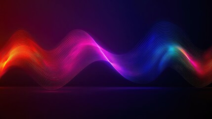 Aufkleber - Bright wave pattern with vibrant colors on a dark background.