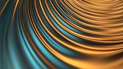 Aufkleber - Flowing waves of orange and teal fabric texture, smooth and vibrant colors.